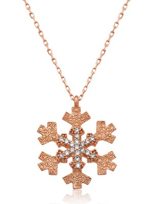 Tuncel Store 925 Ayar Gümüş Kar Tanesi Kadın Gümüş Kolye PT2610887 (945)