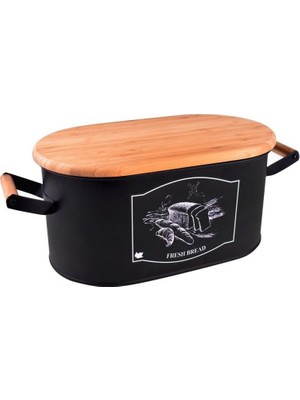 Bambum Sonata Galvaniz Kesme Tahtası Kapaklı Ekmek Kutusu