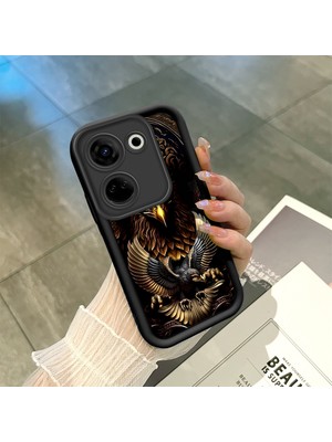 HONTINGA Tecno Camon 20 Pro 5g ile Uyumlu Kılıfı Düşüme Önleyici Basitlik Anti Düşme Kamera Korumali Totem Siyah Desen Yumuşak Silikon Telefon Kılıfı Kadın ve Erkek Için Uygundur K2-0243