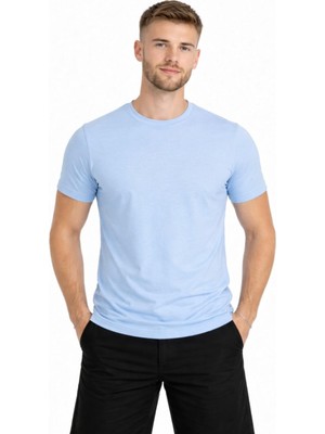 Axxel Erkek Bebek Mavisi Kısa Kollu T-SHIRT-D405