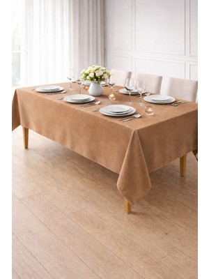 PerdeYap Kadife Dokulu Kakao Renk Masa Örtüsü 36-Kakao Rengi