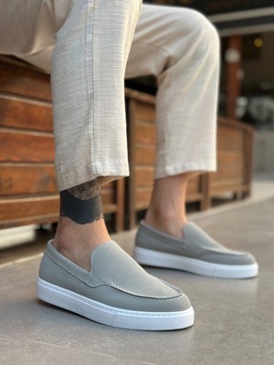 Baybonza BA0241 Bağcıksız Yüksek Taban Gri Süet Erkek Ayakkabı