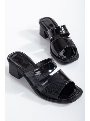 Miss Zülüf Kadın Topuklu Gunluk Terlik Çimli Suslemeli