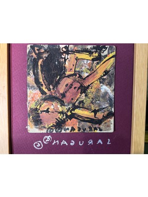 TT Saragan Imzalı Özgün Mini Çalışma 10X10 Ebatında - Çerçeveli 22 cm x 17 cm - 87RT57