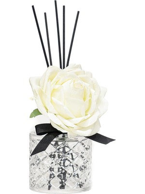 Missi Kristal Gül Serisi- Şeffaf Cam/black Vanilya Oda Kokusu