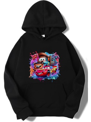 Brz Collection Unisex Oversize - Cars - Mcqueen & Tow Mater Best Friends Hoodie