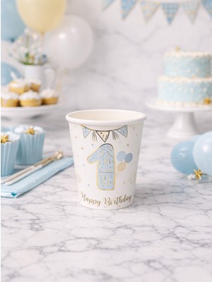 Parti Adresi 1 Yaş Bardak Mavi-Gold 6'Lı