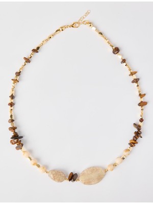 Jimmy Key Karışık Boncuklu Doğal Taş Detaylı Kolye