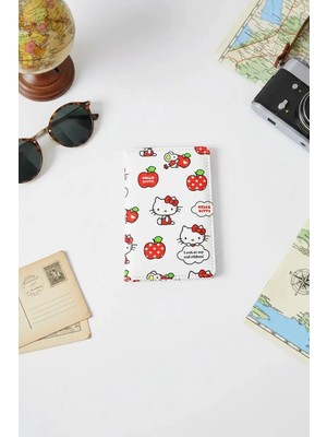 Miniso Sanrio Lisanslı Hello Kitty Elma Serisi Pasaport Kılıfı