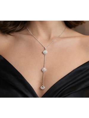 Seherden Deniz Kabuğu Detaylı Uzun Ayarlanabilir Çelik Kolye – Gold & Gümüş Renk Seçenekli