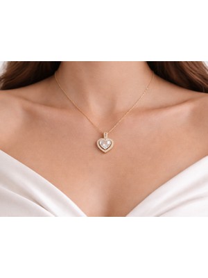 Seherden Kalp Figürlü Taşlı Ayarlanabilir Çelik Kolye – Gold & Gümüş Renk Seçenekli Zarif Tasarım