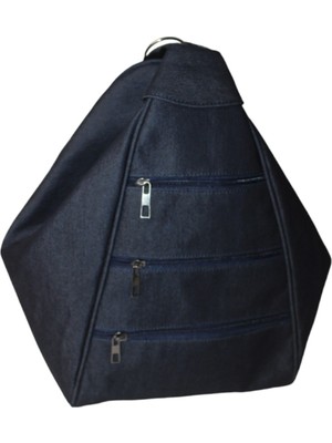 Mebes Denim Kumaş Kadın Sırt ve Omuz Çantası Saka Model Lacivert ÇNTKOTSAKALCVRT006