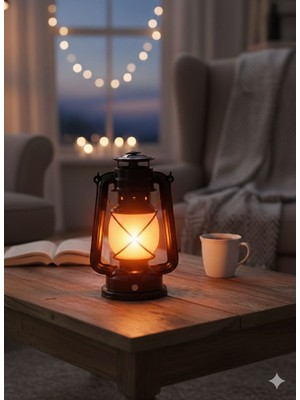 Olivya Gaz Lambası Şarjlı  3 Kademe Işık Kamp - Dekor