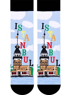 Carnaval Socks Kız Kules Manzaralı İstanbul Temalı Unisex Soket Çorap
