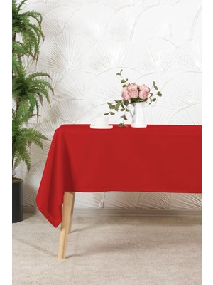 Elart Soft Kadife Masa Örtüsü Dikdörtgen (150X220 Cm) Kırmızı