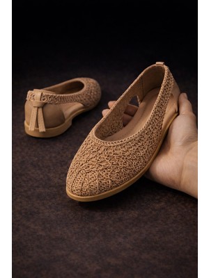 Slipcat Kadın Hasırlı Yanı Açık Arkası Fiyonk Babet Ev ve Dış Mekan Ayakkabısı