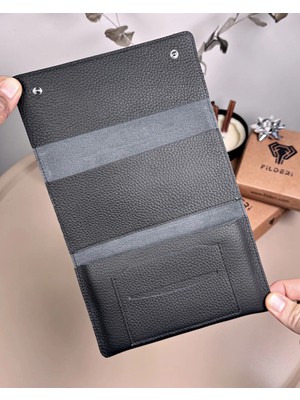 Fil Deri Hakiki Deri Çok Bölmeli Minimalist Tütün Kesesi 2131