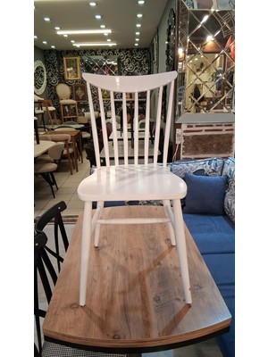 Rustik Kırlangıç Beyaz Sandalye