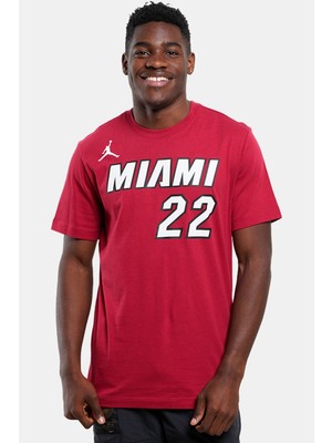 Nike Nba Miami Heat Jimmy Butler Ss Crew Red Baskılı Günlük Unisex Tişört Kırmızı