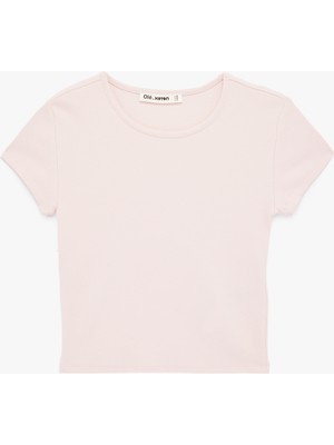 Koton Pamuklu Kısa Kollu Bisiklet Yaka Slim Fit Kaşkorse Tişört