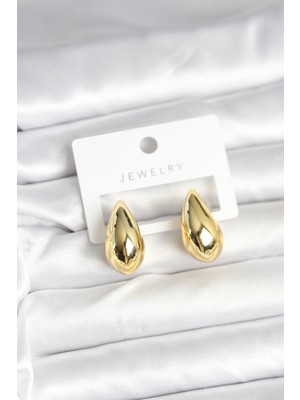 Clariss Gold Renk Damla Küpe 24 mm