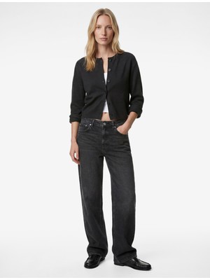 Koton Uzun Kollu Düğmeli Bisiklet Yaka Triko Hırka