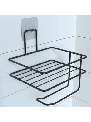 Beltaş Group Kendiliğinden Yapışkanlı Tuvalet Kağıdı Tutacağı- Siyah Modern Metal Tasarım