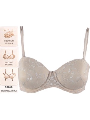 Bipamuk Kadın Desteksiz Dantelli Sütyen Doğal Form Toparlayıcı