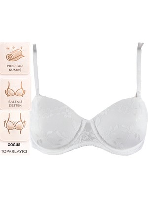 Bipamuk Kadın Desteksiz Dantelli Sütyen Doğal Form Toparlayıcı
