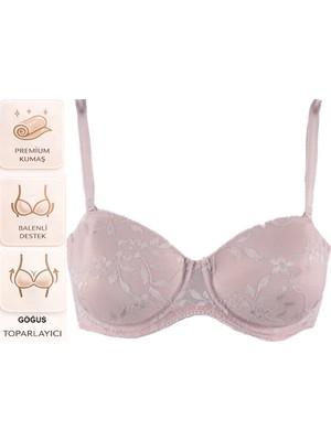 Bipamuk Kadın Desteksiz Dantelli Sütyen Doğal Form Toparlayıcı