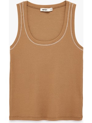 Koton Pamuklu Kaşkorse U Yaka Dikiş Detaylı Atlet