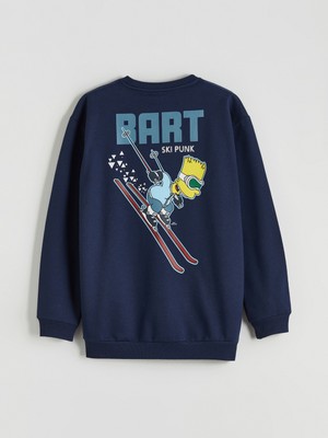 LC Waikiki Lcw Kids Lacivert The Simpsons Baskılı Erkek Çocuk Sweatshirt
