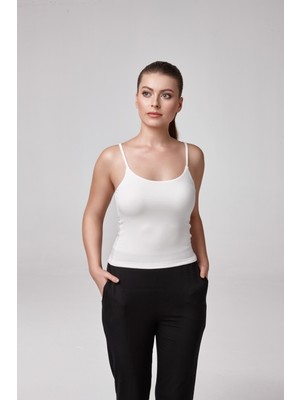 Relactive Kadın Ince Askılı T-Shirt Body Fıt Kalıp