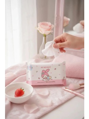 Miniso Sanrio Lisanslı My Melody Yüz Temizleme Mendilleri (Çilek)