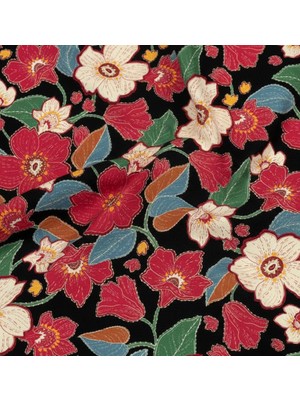 Podyum Baskı Çicekli Canlı Renkli Desenli Dijital Baskılı Döşemelik Koltuk Kumaşı, Kırlent, Minder Kumaş 100X140 cm