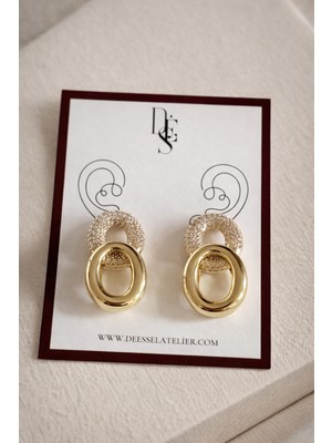 Deesse Latelier GOLD TAŞLI DOUBLE RING KÜPE