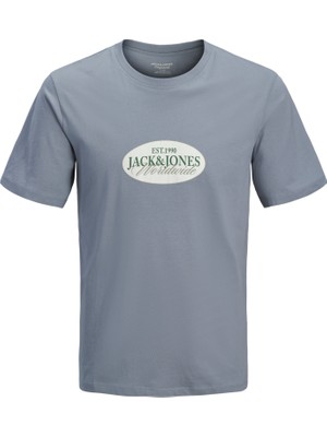 Jack & Jones Büyük Beden Gögüs Baskili Tisört - Catskills
