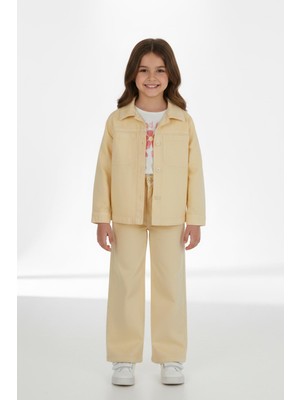 Mutlu Kids Aplike Nakışlı Kız Ceket Takımı