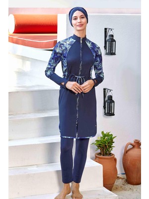 Remsa Likralı Tam Kapalı Tesettür Mayo Gresia 4540 Koyu Lacivert