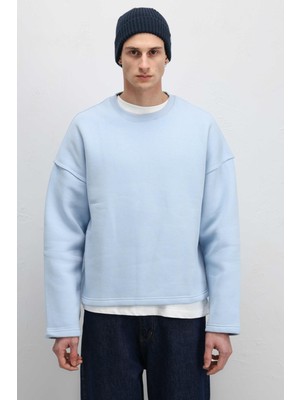 Vamos Boxy Fit Basic Sweatshirt Bebe Mavi