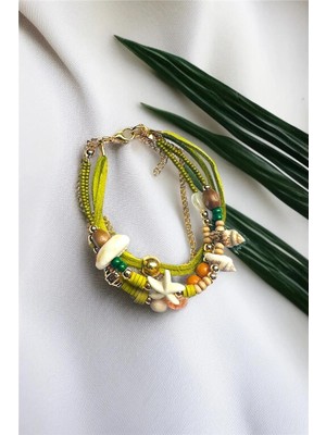 Petek Aksesuar Etnik Bohem Çoklu Bileklik Doğaltaş
