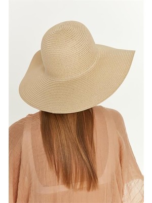 Neşeli Butik Kadın Bej Hasır Şapka NBMHT06