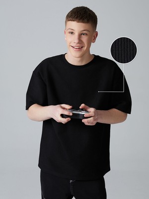 Lc Waikiki Yeni Sezon Bisiklet Yaka Dokulu Genç Erkek Tişört