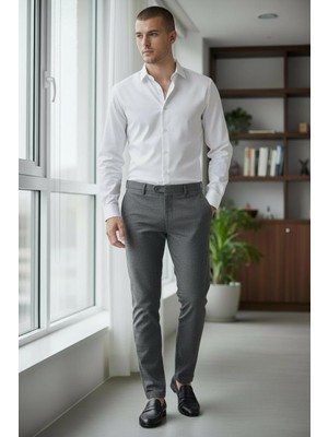 STG Erkek Beyaz Klasik Gömlek – Slim Fit, Uzun Kollu, Ofis & Günlük Şık Gömlek