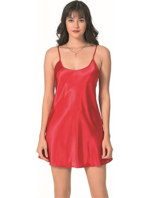 byasafkids Kırmızı Kısa Saten Gecelik