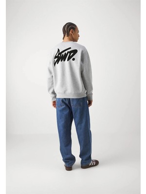 Baskılı Bisiklet Yaka Sweatshırt Oversize 3 Iplik