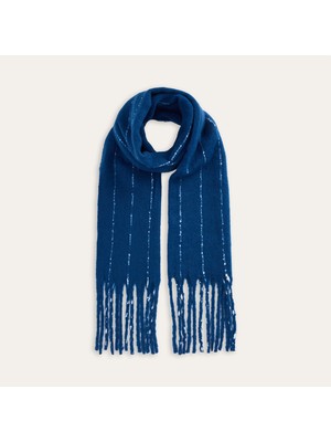 Çizgili Püsküllü Yumuşak Dokulu Atkı