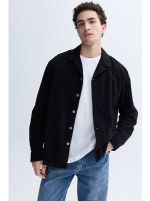 Mudo Erkek Siyah Regular Fit Kadife Dokulu Casual Ceket