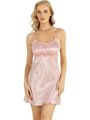 byasafkids Somon Kısa Saten Gecelik 8208