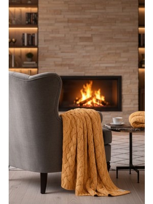 Miespiga Serenita Saç Örgü Triko Battaniye Koltuk Şalı